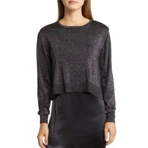 Sam Edelman Metallic Sparkle Boatneck Sweater